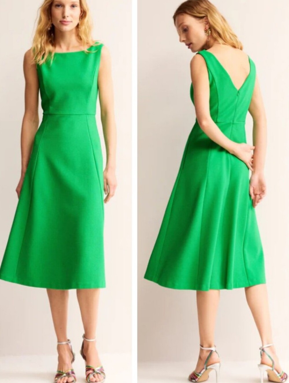 Boden Scarlet Ottoman Ribbed Ponte Fit & Flare Midi Dress